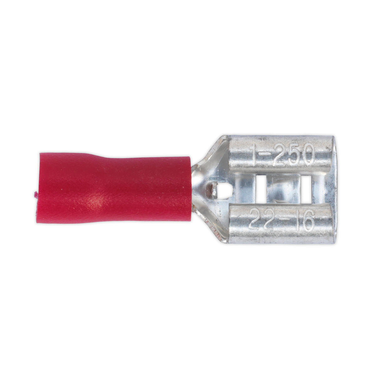Sealey RT21 Push-On Terminal 6.3mm Female Red Pack of 100