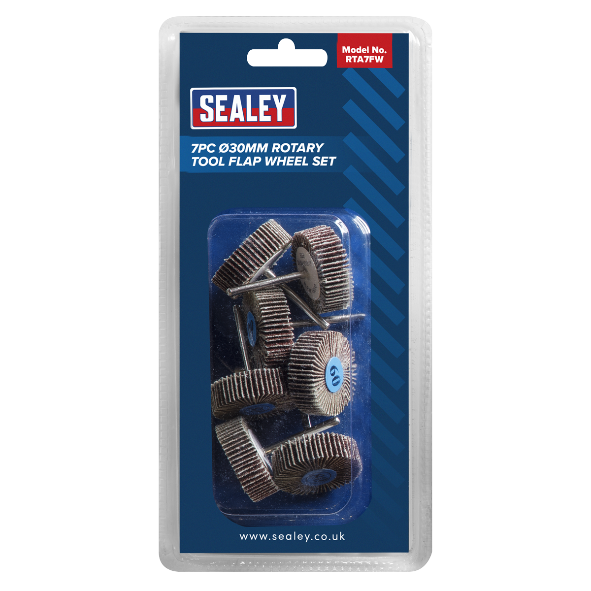 Sealey RTA7FW Rotary Tool Flap Wheel Set 7pc 30mm