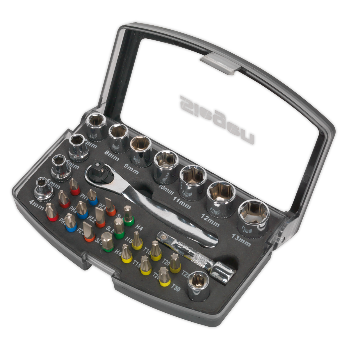 Sealey S01036 Socket & Bit Set 31pc 1/4"Sq Drive