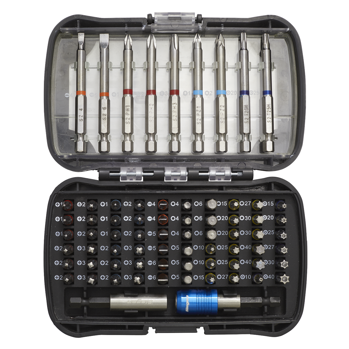 Sealey S01038 Power Tool Bit Set 71pc Colour-Coded S2
