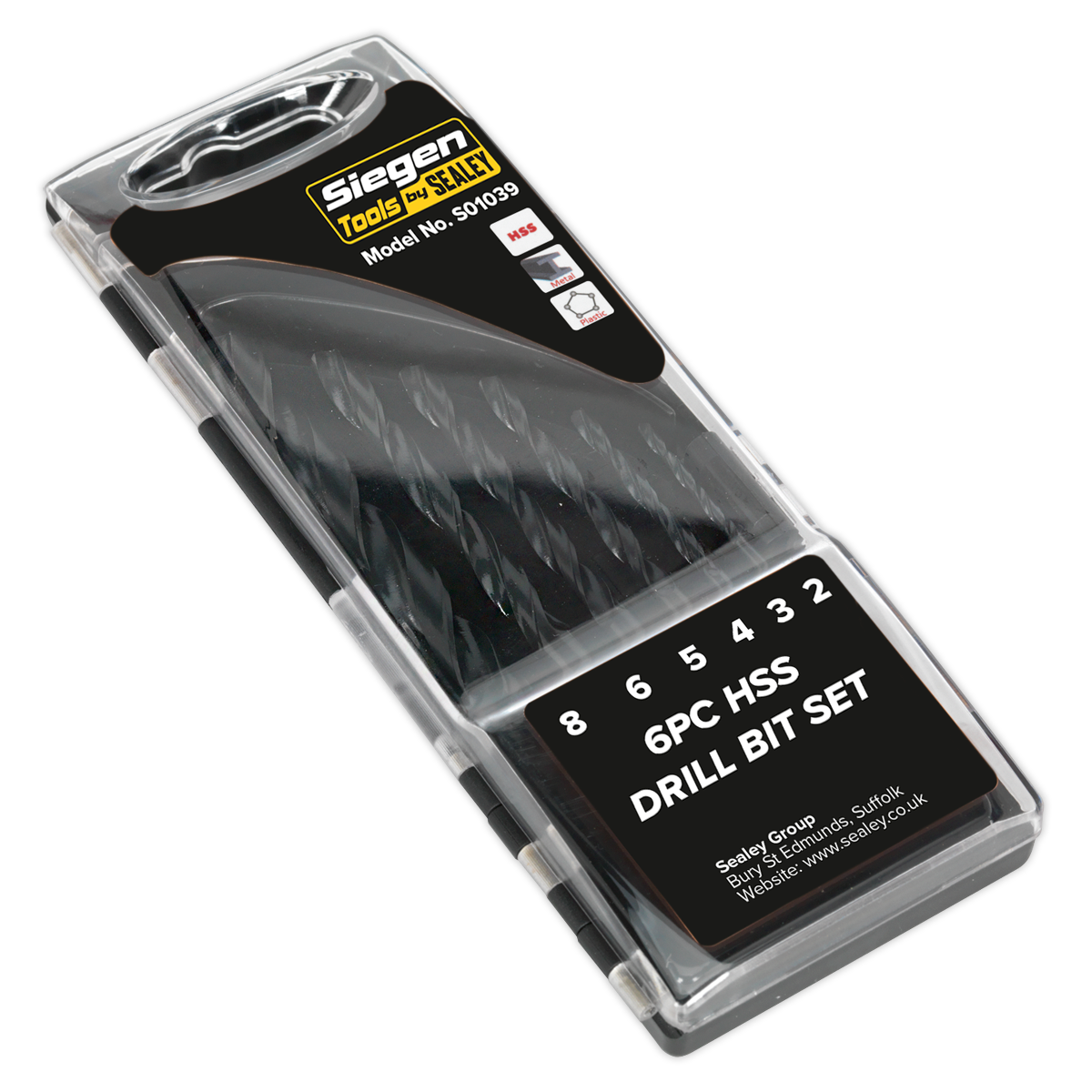 Sealey S01039 HSS Drill Bit Set 6pc DIN 338
