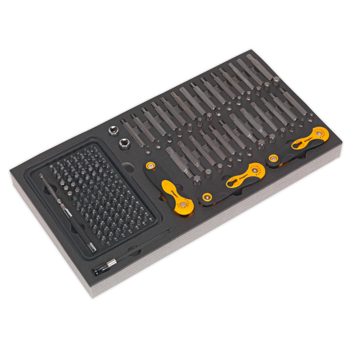 Sealey S01126 Tool Tray with Specialised Bits & Folding Hex Keys 192pc
