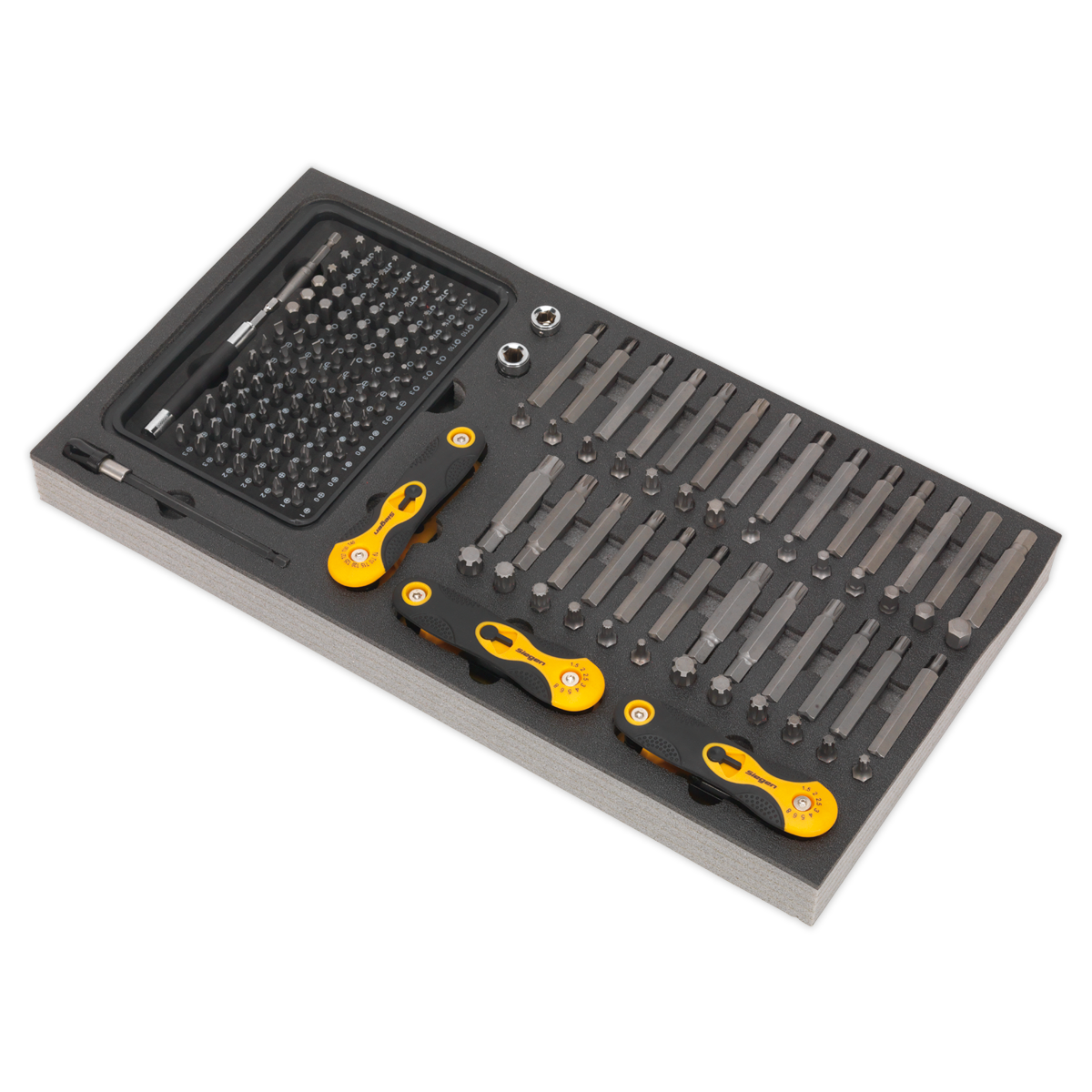Sealey S01126 Tool Tray with Specialised Bits & Folding Hex Keys 192pc