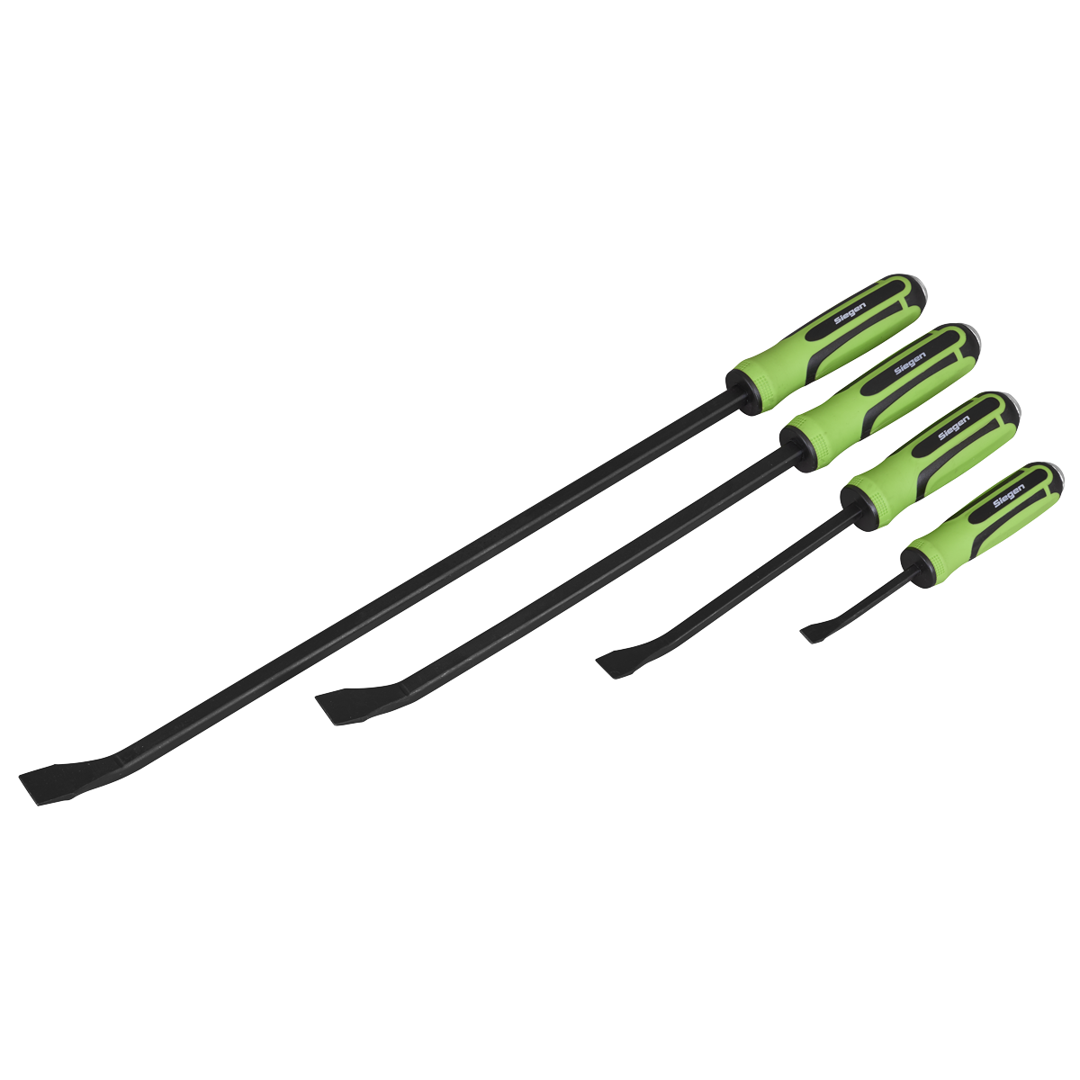 Sealey S01138 Siegen Heavy-Duty Angled Pry Bar Set with Hammer Cap 4pc