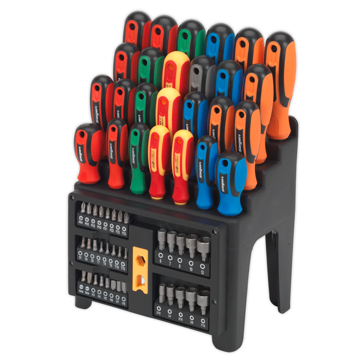 Sealey S01152 Screwdriver, Bit & Nut Driver Set 61pc