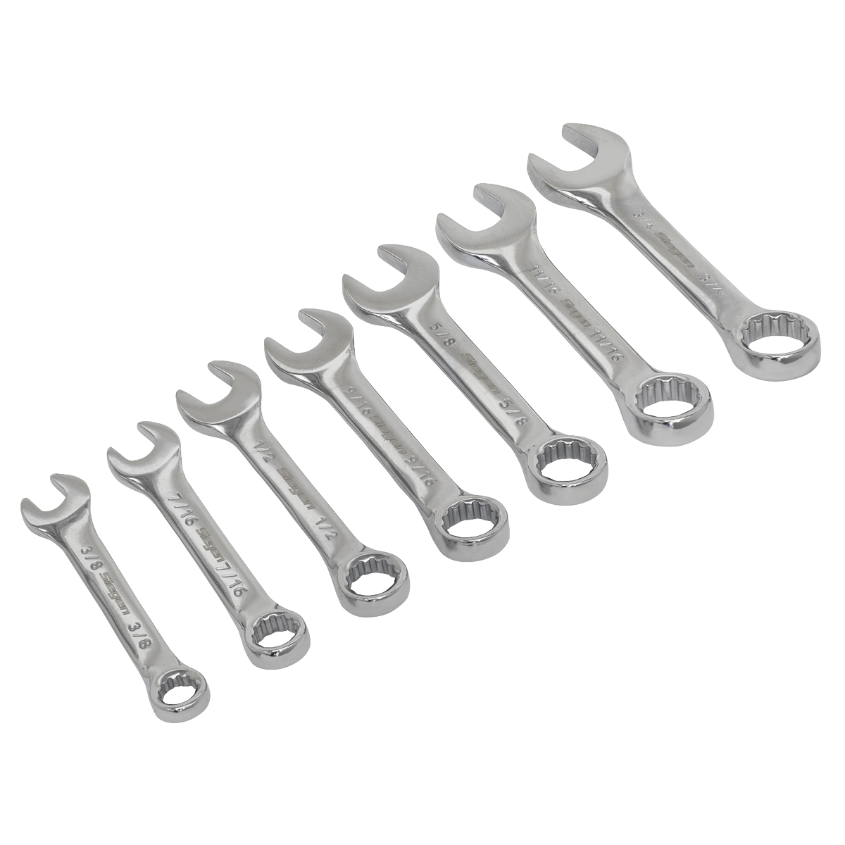 Sealey S01190 Combination Spanner Set 7pc Stubby Imperial