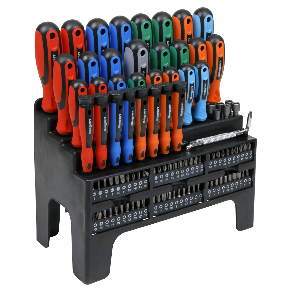 Sealey S01248 Siegen Screwdriver, Bit & Nut Driver Set 100pc
