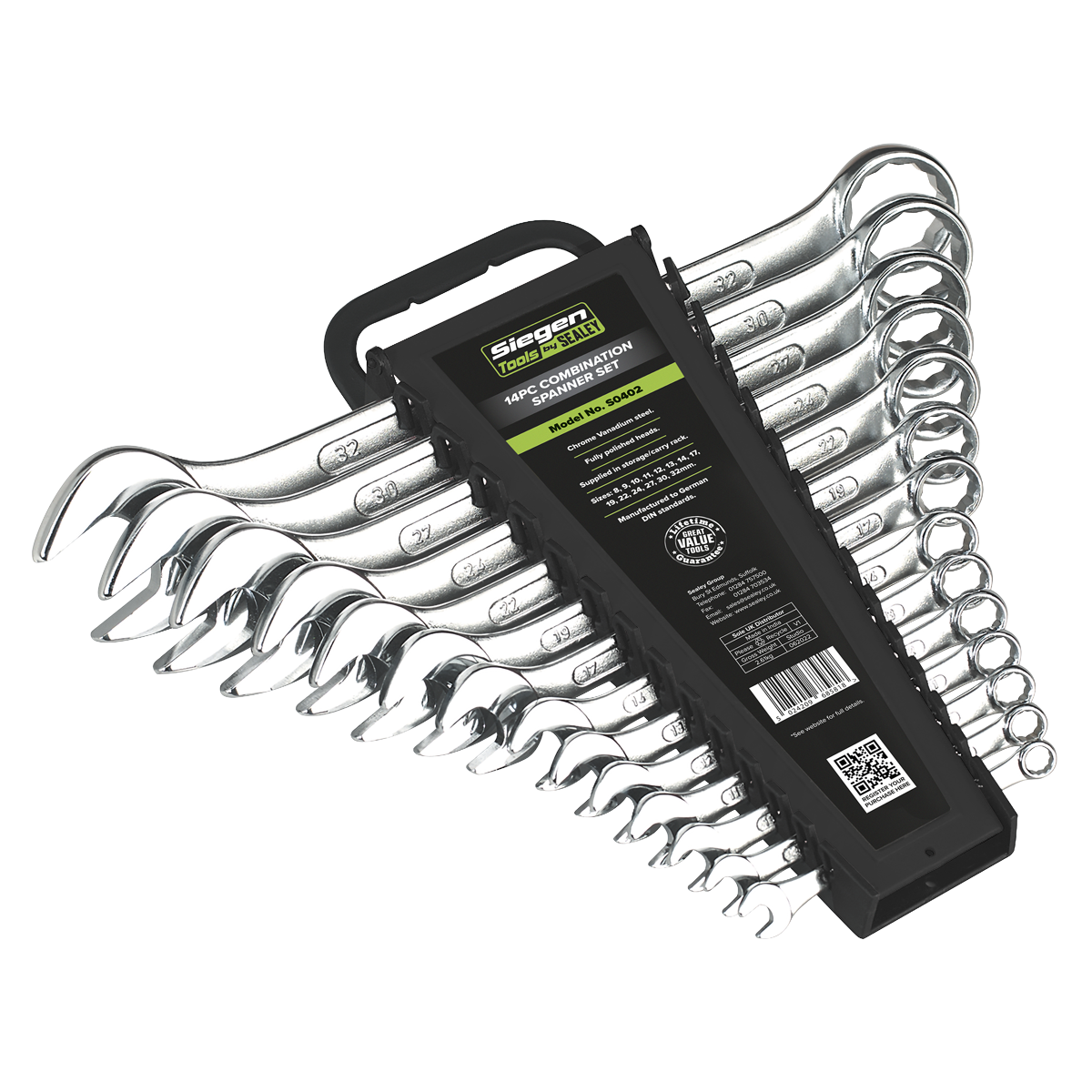 Sealey S0402 Combination Spanner Set 14pc Metric