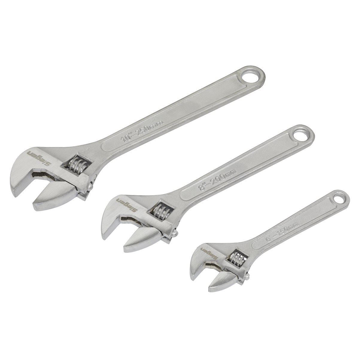 Sealey S0448 Adjustable Wrench Set 3pc 150, 200 & 250mm