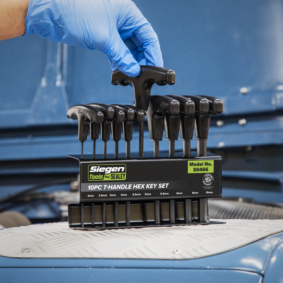 Sealey S0466 Hex Key Set 10pc T-Handle - Metric