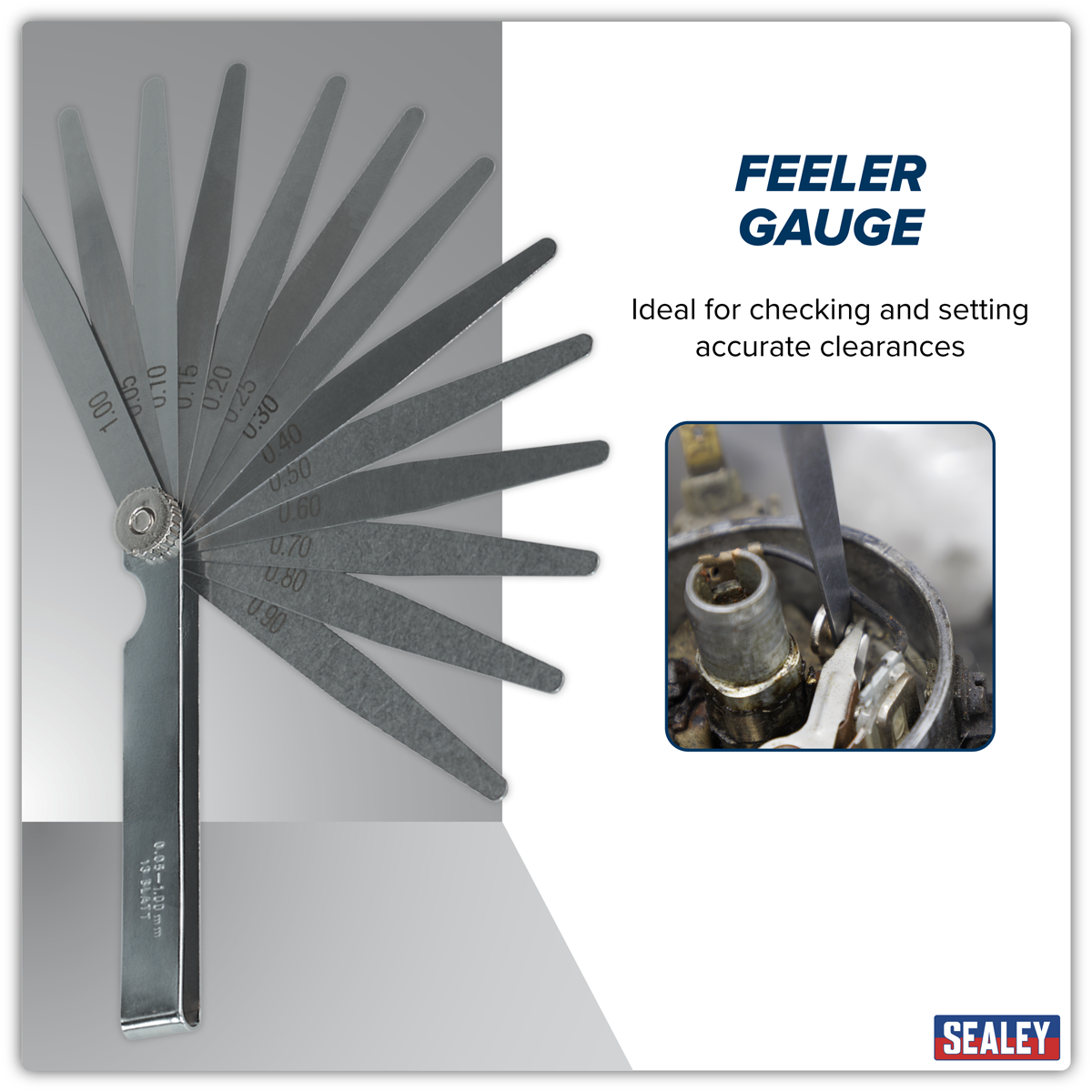 Sealey S0517 Feeler Gauge 13 Blade - Metric