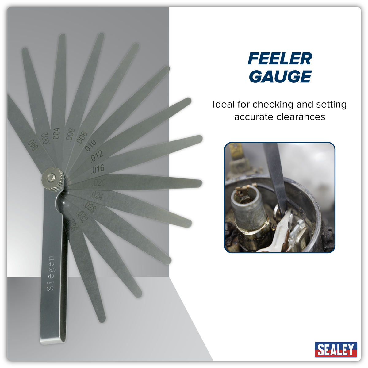 Sealey S0518 Feeler Gauge 13 Blade - Imperial