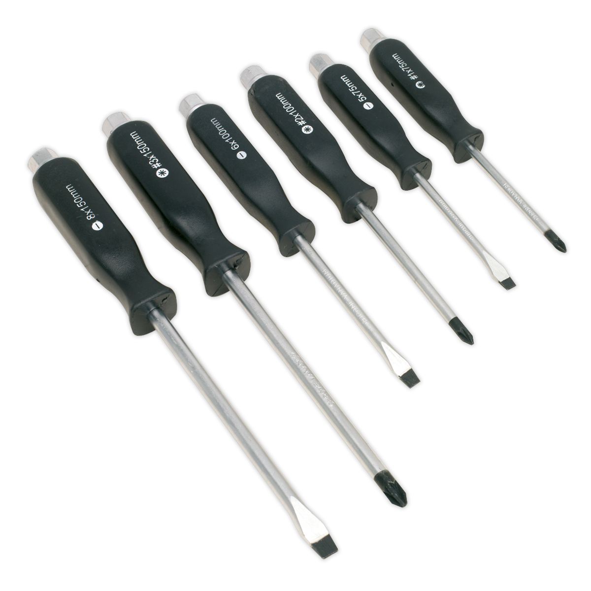 Sealey S0535 Screwdriver Set 6pc Hammer-Thru