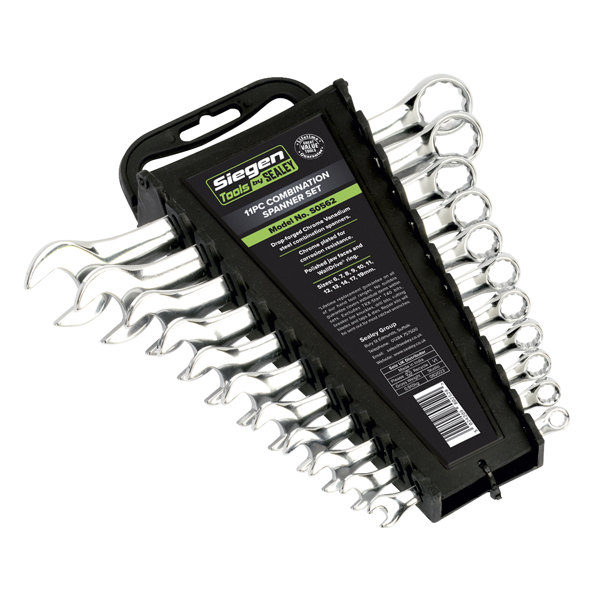 Sealey S0562 Combination Spanner Set 11pc Metric