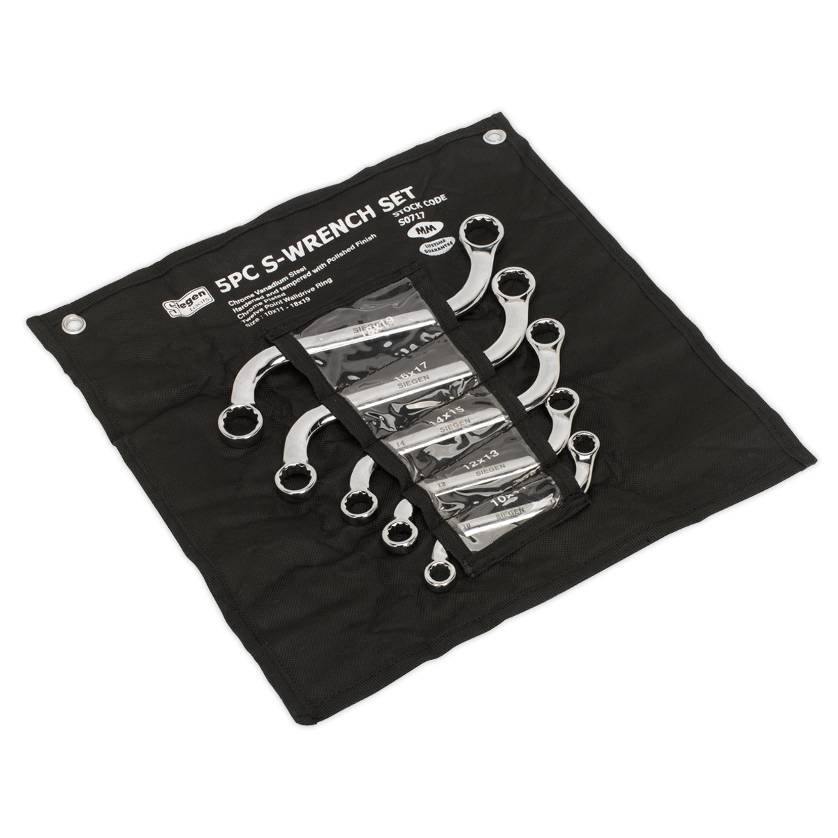 Sealey S0717 S-Spanner Set 5pc Metric