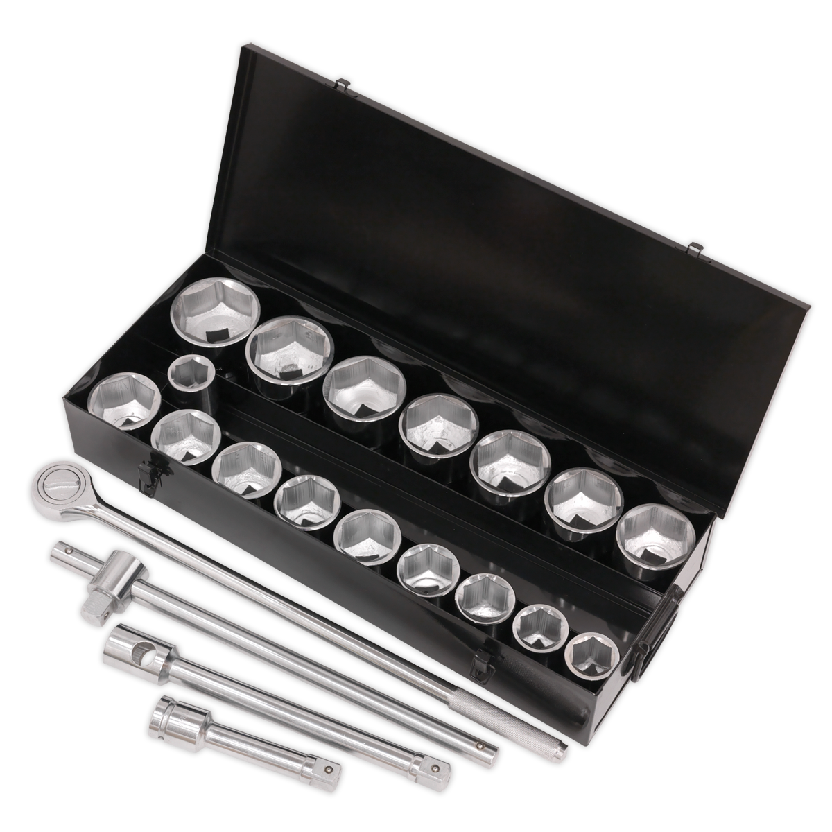 Sealey S0768 Socket Set 21pc 1"Sq Drive 6pt WallDrive® Metric