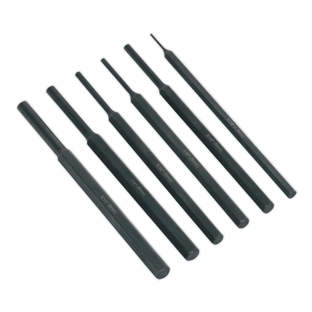 Sealey S0800 Parallel Pin Punch Set 6pc