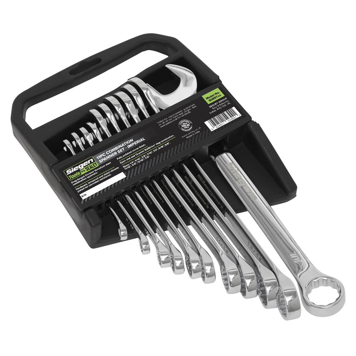 Sealey S0857 Combination Spanner Set 11pc Imperial