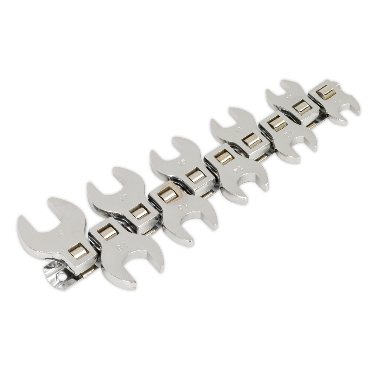 Sealey S0866 Crow's Foot Open-End Spanner Set 10pc 3/8"Sq Drive Metric