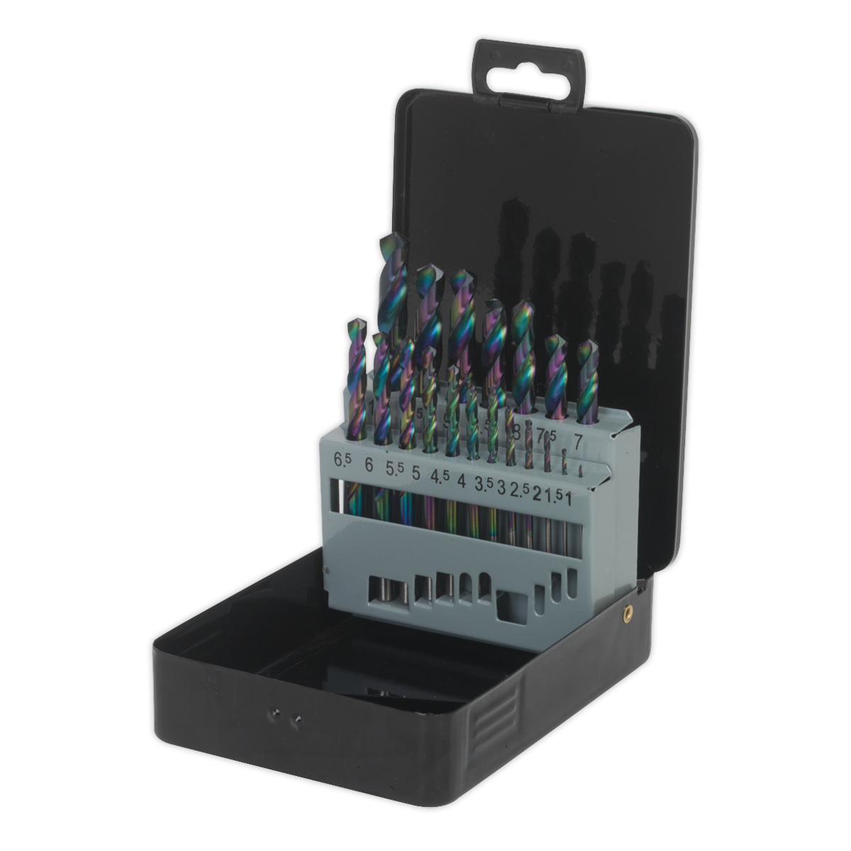 Sealey S0868 HSS Drill Bit Set 19pc Edge Ground Metric DIN 338