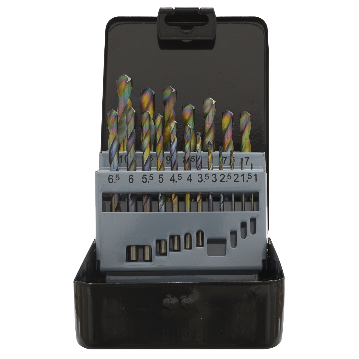 Sealey S0868 HSS Drill Bit Set 19pc Edge Ground Metric DIN 338