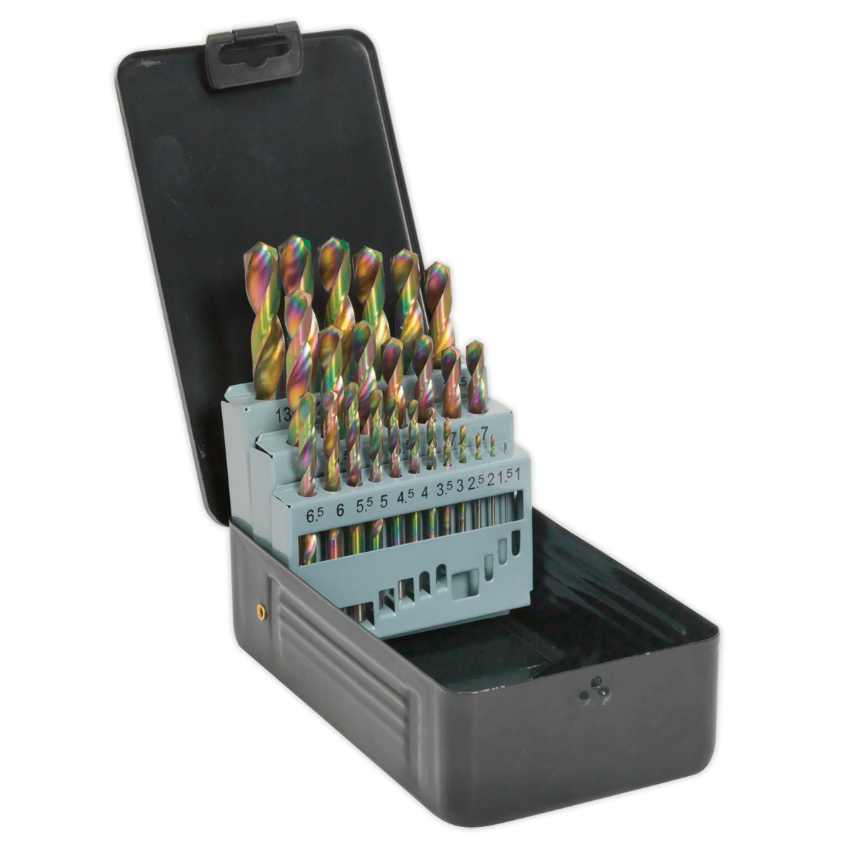 Sealey S0938 HSS Drill Bit Set 25pc Edge Ground - Metric DIN 338