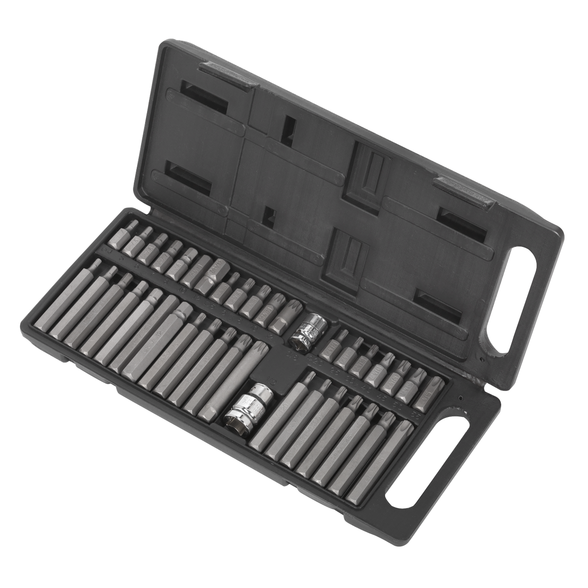 Sealey S0982 Siegen TRX-Star/Hex/Spline Bit Set 3/8" & 1/2"Sq Drive 40pc