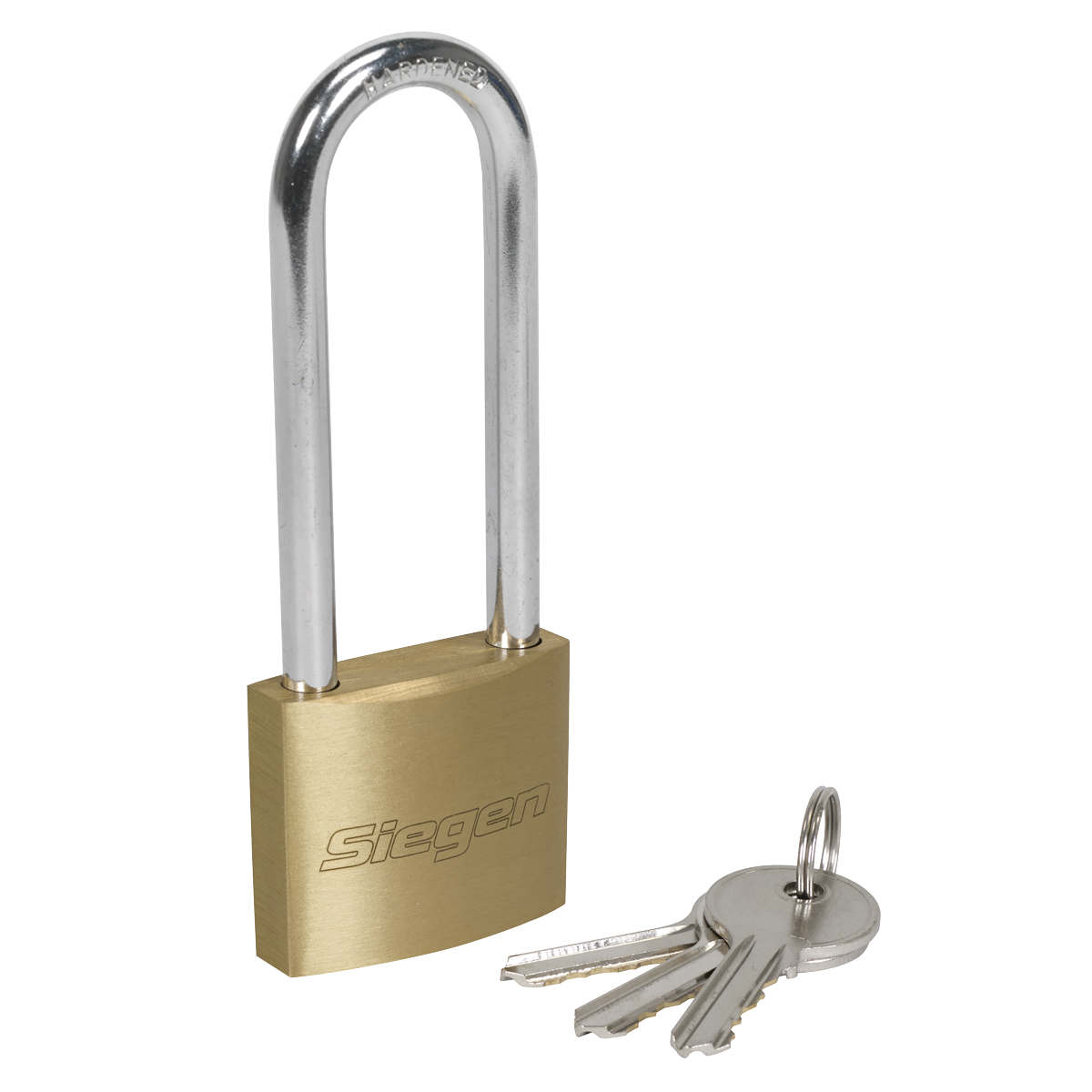 Sealey S0989 Siegen Brass Body Padlock with Brass Cylinder Long Shackle 40mm