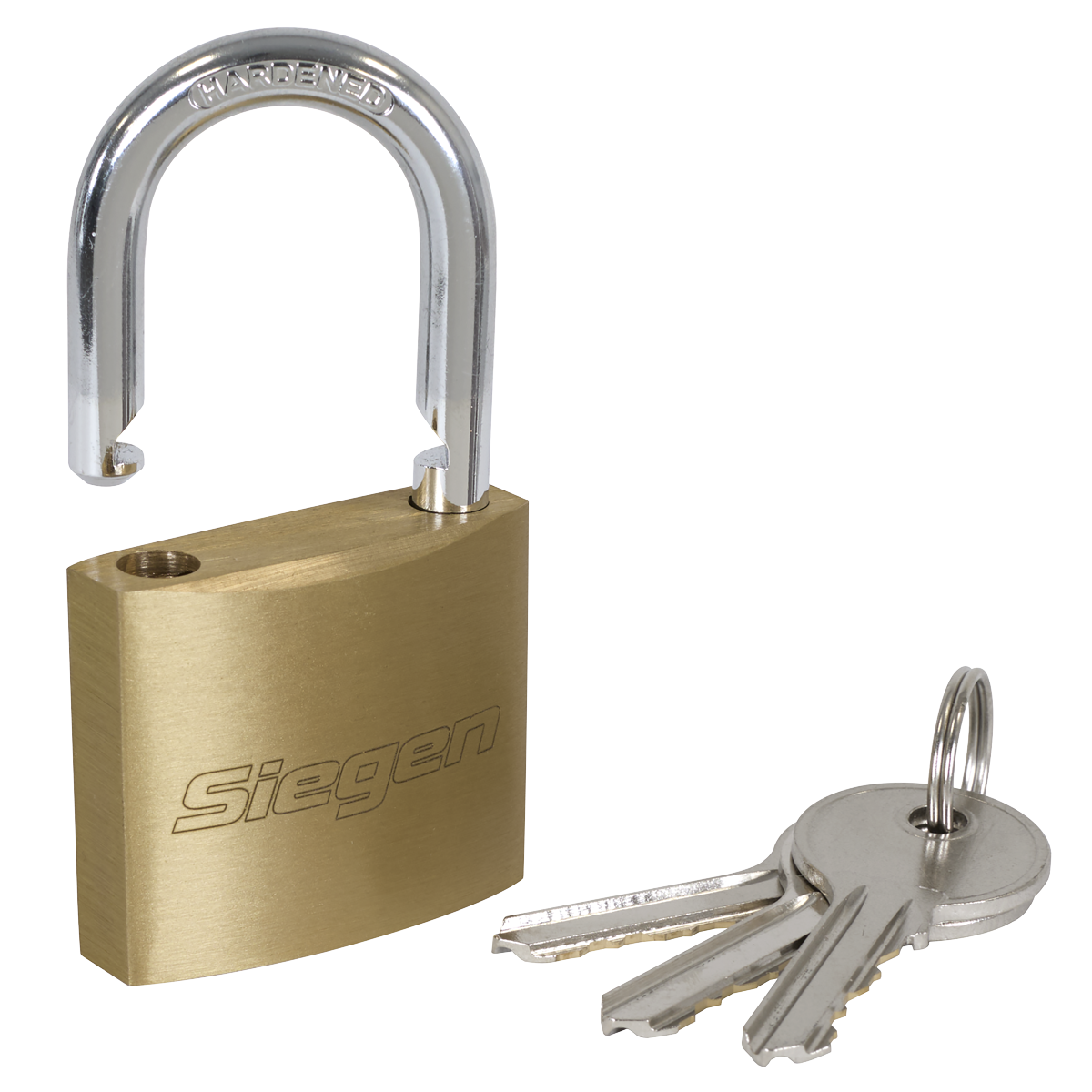 Sealey S0992 Siegen Brass Body Padlock with Brass Cylinder Keyed Alike - Pack of 4