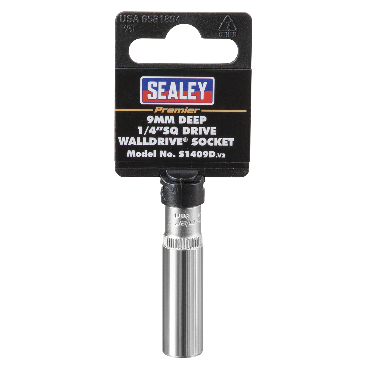 Sealey S1409D WallDrive® Socket 9mm Deep 1/4"Sq Drive