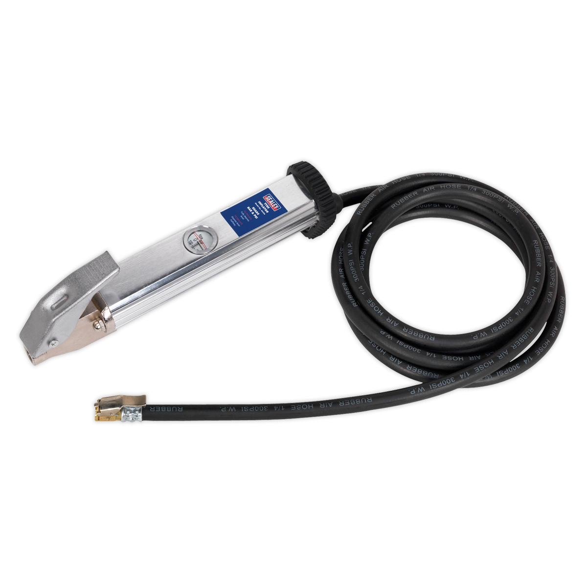 Sealey SA396 Tyre Inflator with 2.7m Hose & Clip-On Connector