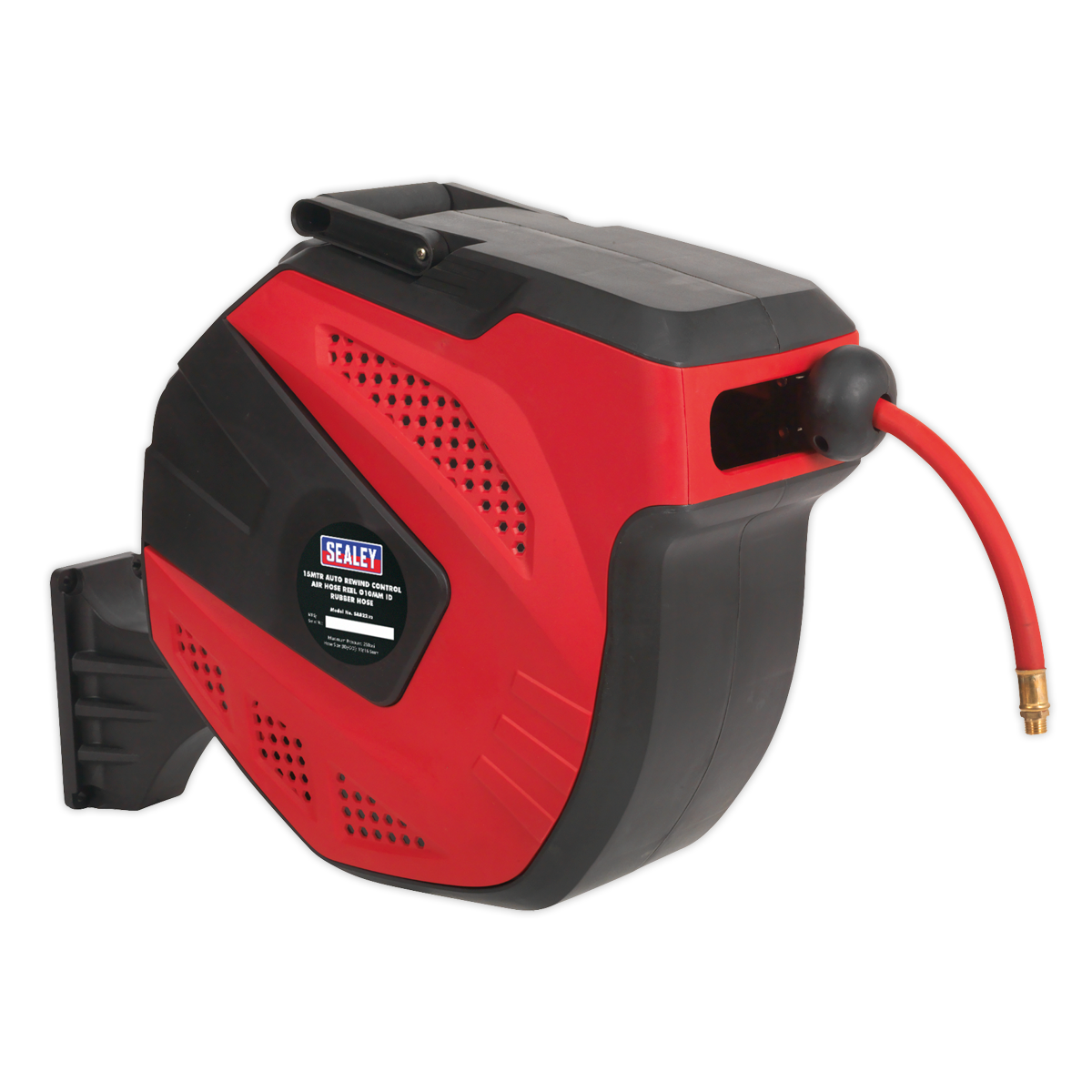 Sealey SA822 Air Hose Reel Auto-Rewind Control 15m 10mm ID - Rubber Hose