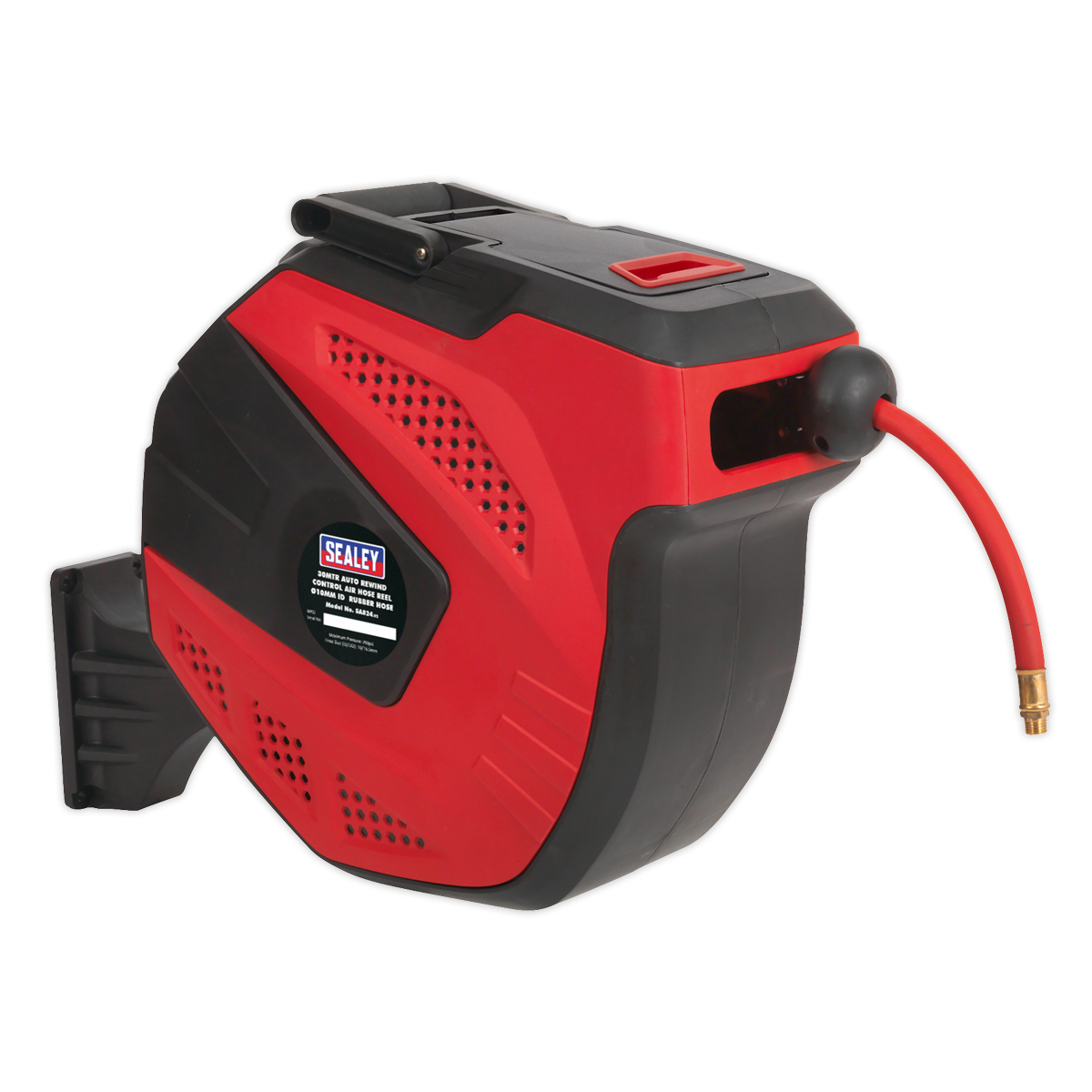 Sealey SA824 Air Hose Reel Auto-Rewind Control 30m 10mm ID - Rubber Hose