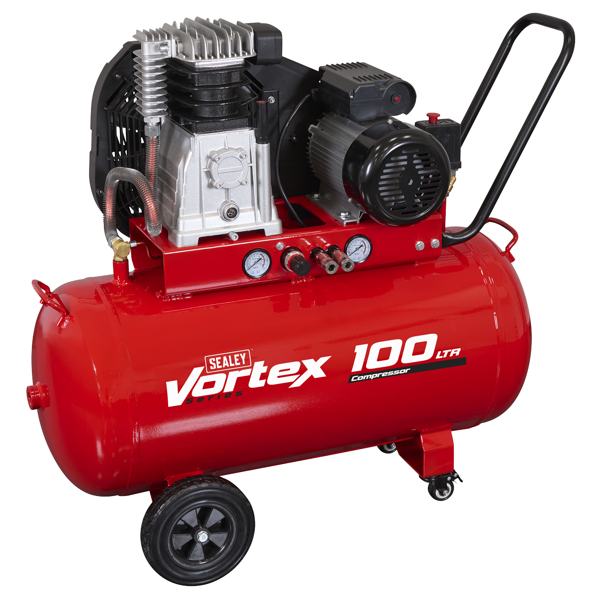 Sealey SAC1103B 100L Belt Drive Air Compressor with Cast Cylinders & Wheels 3.5hp