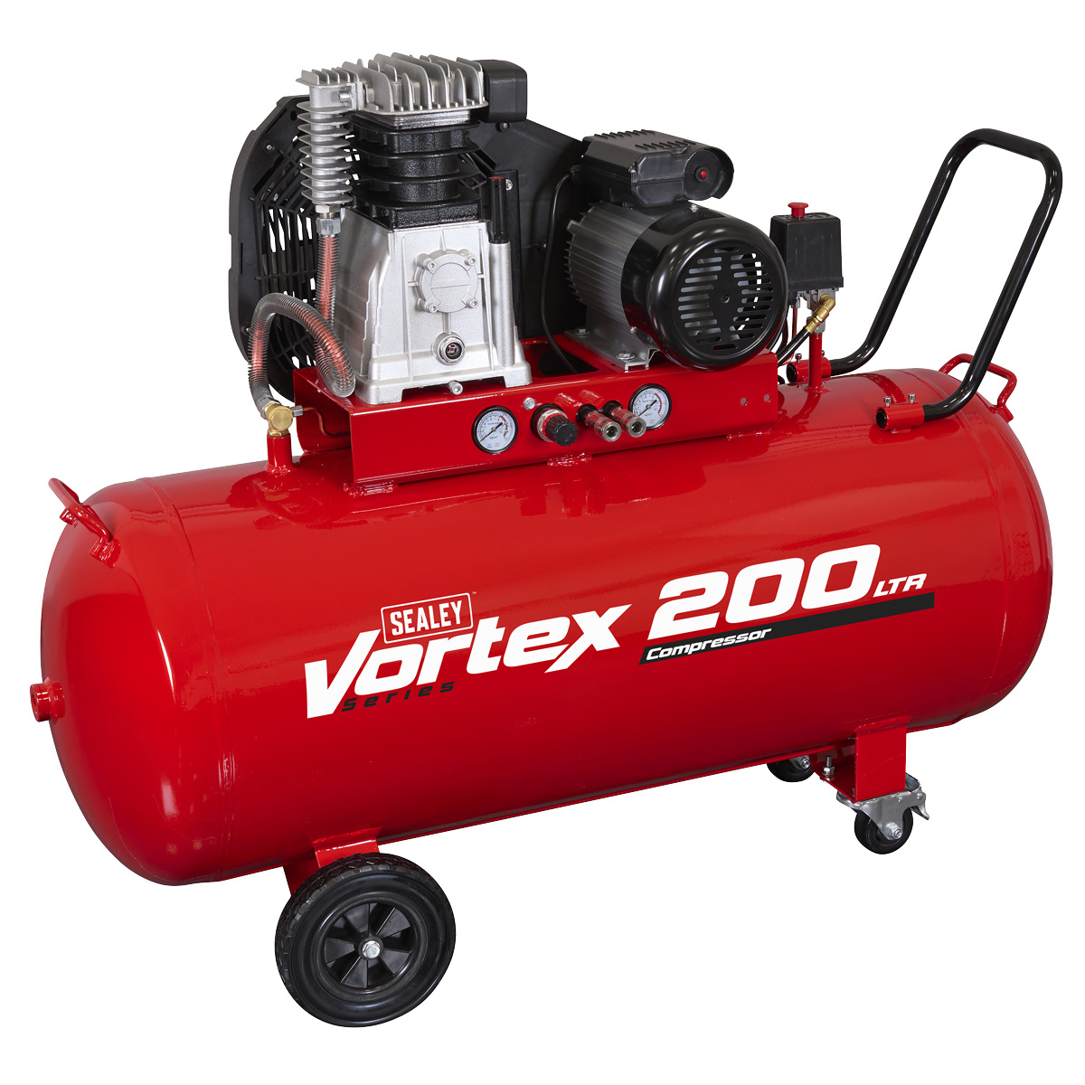 Sealey SAC1203B 200L Belt Drive Air Compressor with Cast Cylinders & Wheels 3.5hp