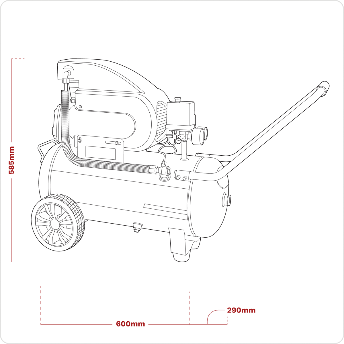 Sealey SAC2420E Air Compressor 24L Direct Drive 2hp