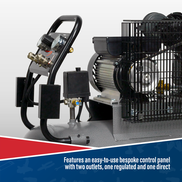 Sealey SAC3103B Premier 100L Belt Drive Air Compressor with Front Control Panel 3hp