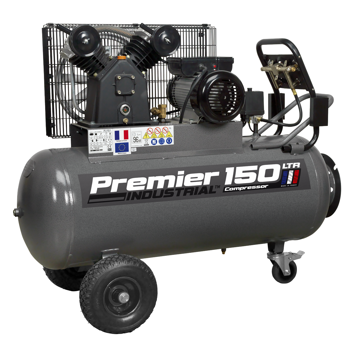 Sealey SAC3153B Premier 150L Belt Drive Air Compressor with Front Control Panel 3hp