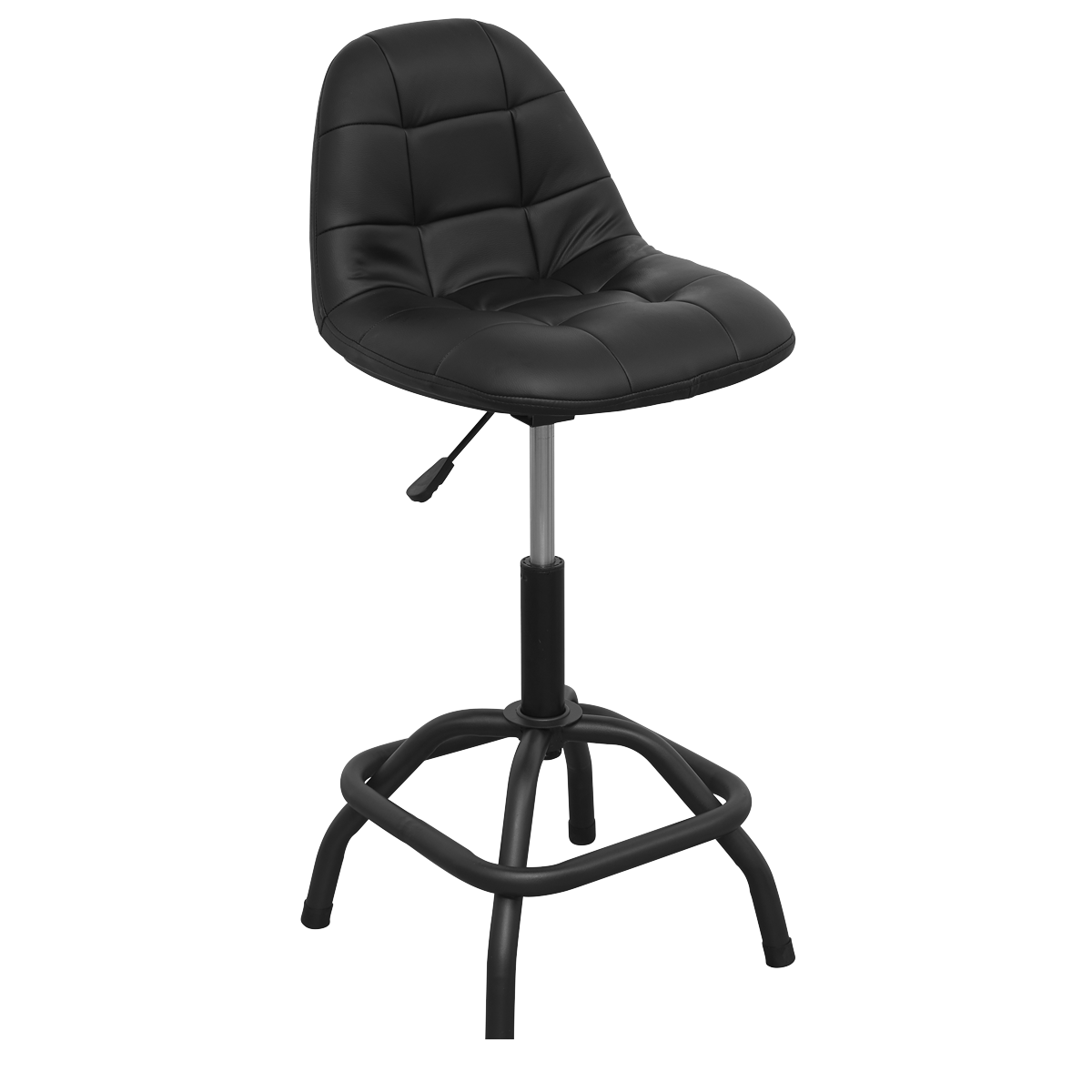 Sealey SCR01B Workshop Stool Pneumatic with Adjustable Height Swivel Seat & Back Rest