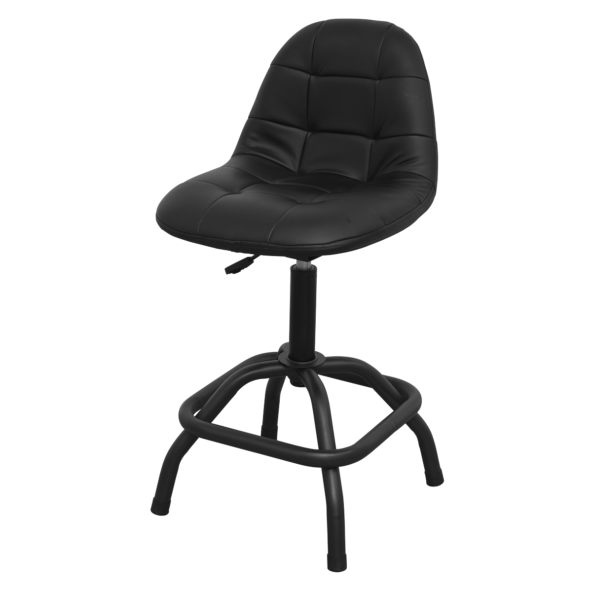 Sealey SCR01B Workshop Stool Pneumatic with Adjustable Height Swivel Seat & Back Rest