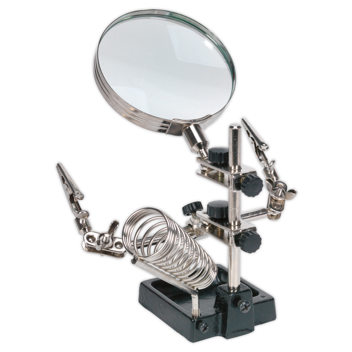 Sealey SD150H Mini Robot Soldering Stand with Magnifier & Iron Holder