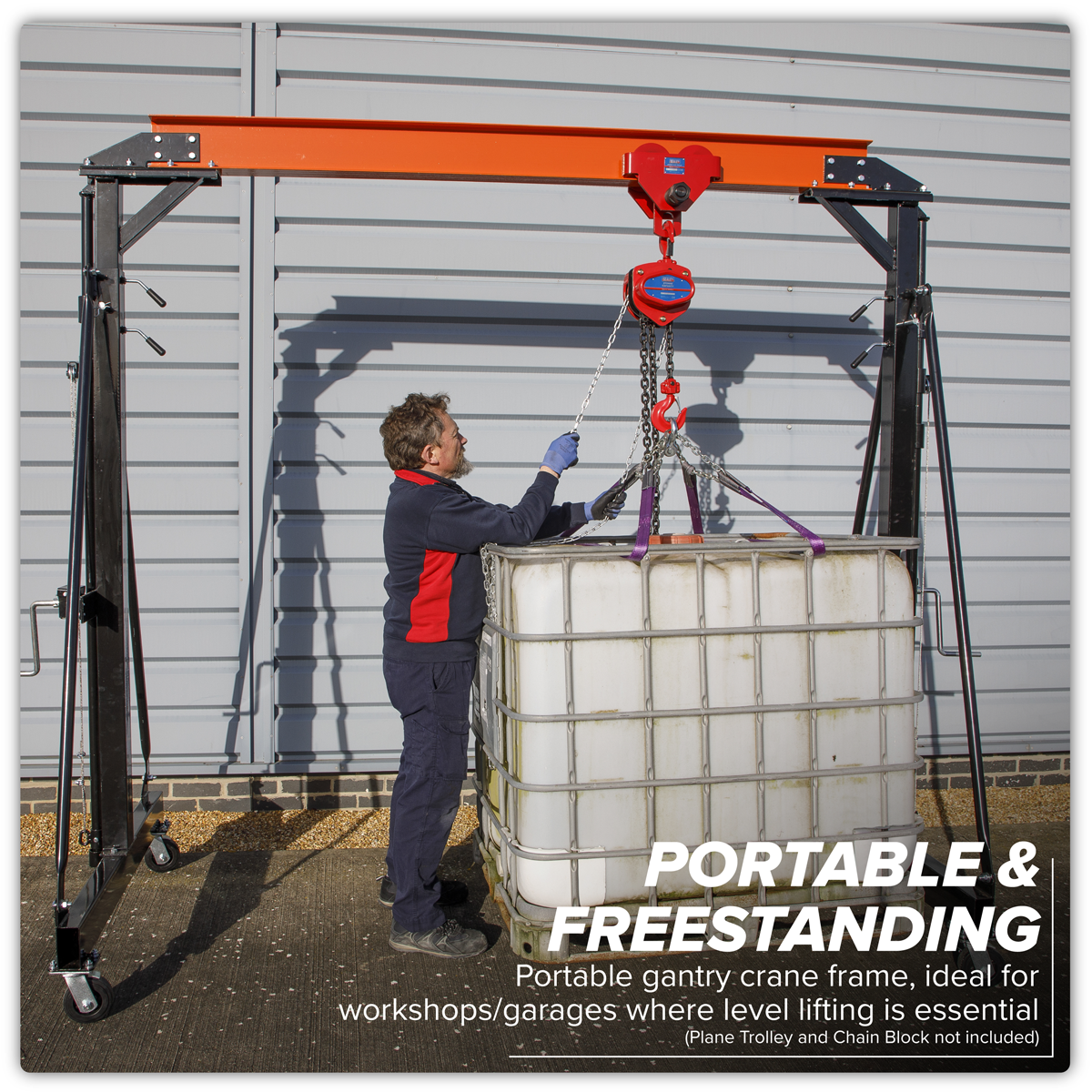 Sealey Portable Lifting Gantry Crane Adjustable 0.5 Tonne