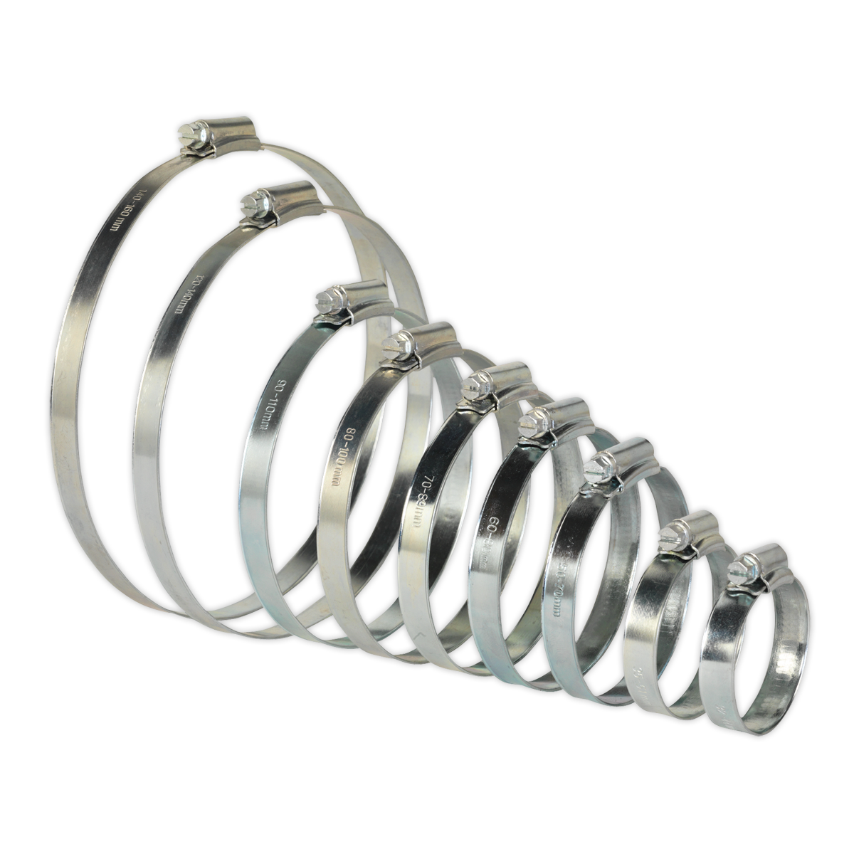 Sealey SHCS2 Hose Clip Assortment 26pc 44-160mm Zinc Plated
