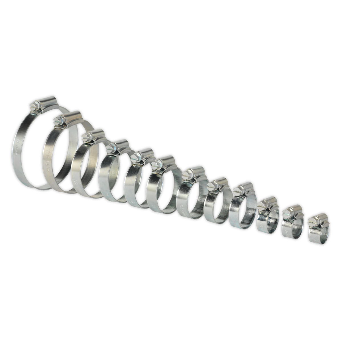 Sealey SHCS3 Hose Clip Assortment 85pc Ø8-57mm Zinc Plated