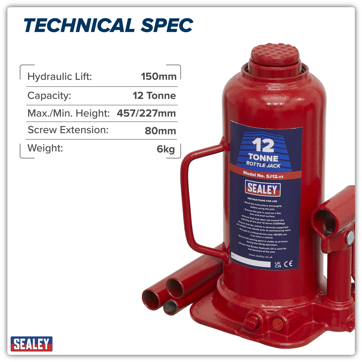 Sealey SJ12 Bottle Jack 12tonne