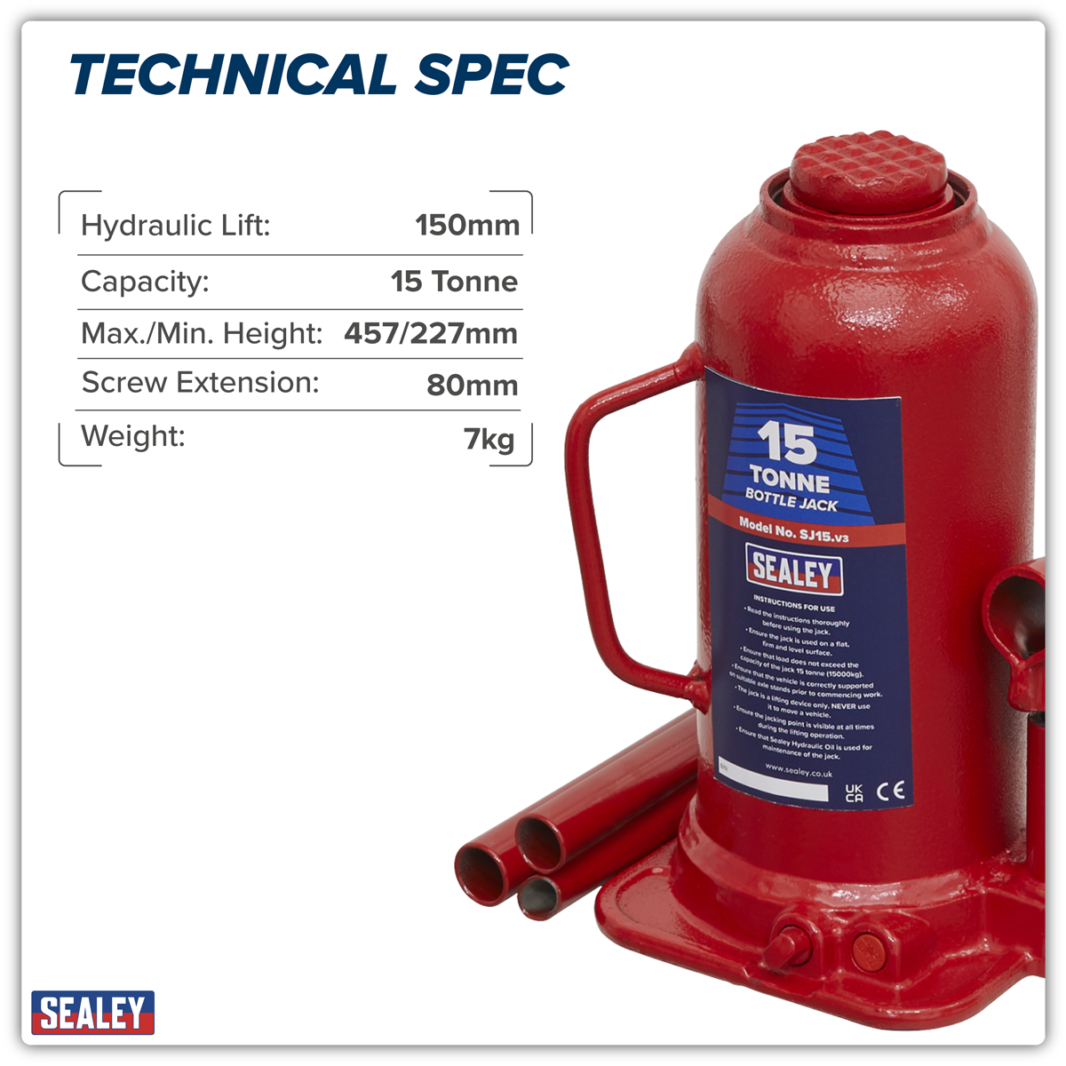 Sealey SJ15 Bottle Jack 15tonne