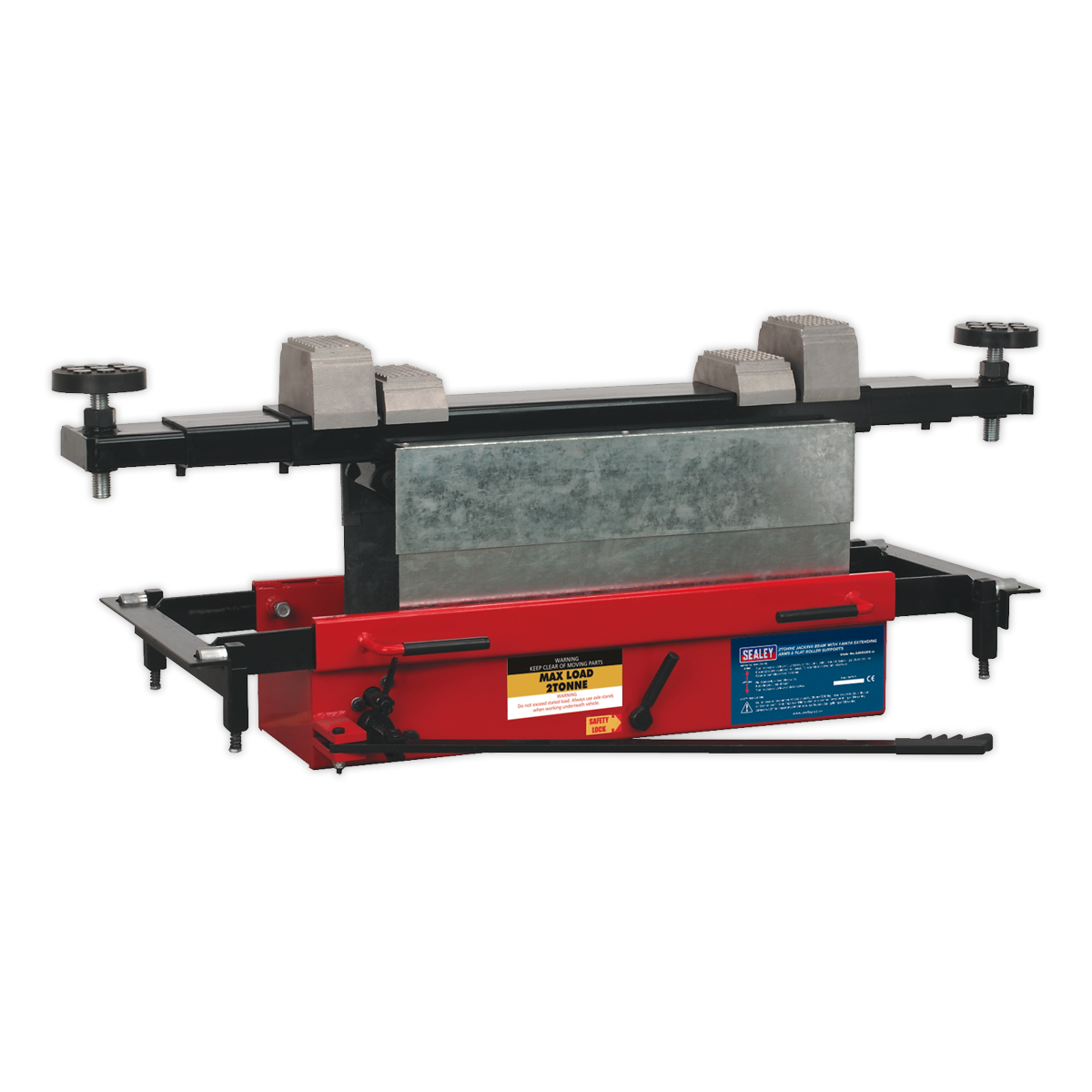 Sealey SJBEX200 Jacking Beam 2tonne with Arm Extenders & Flat Roller Supports
