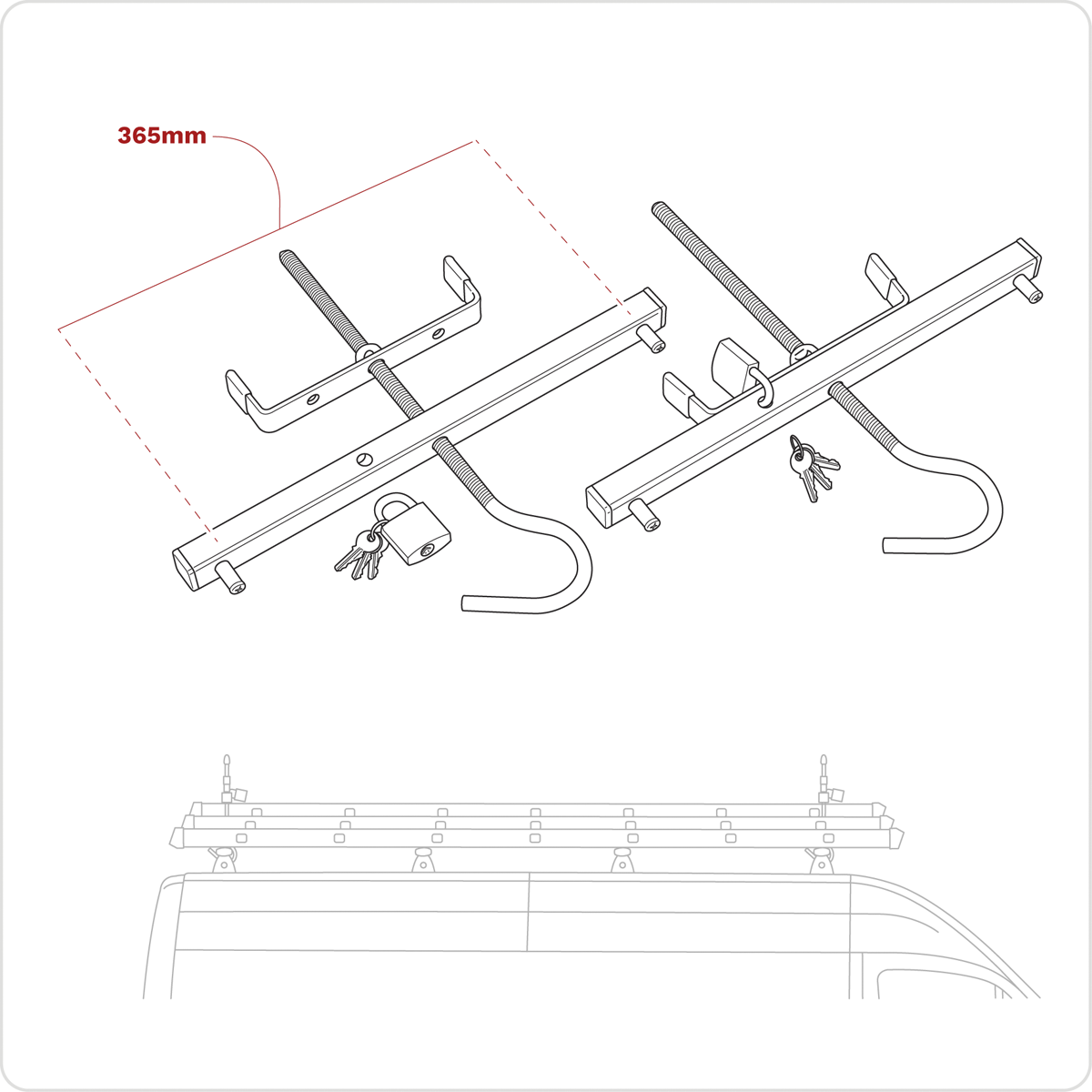 Sealey SLC2 Ladder Roof Rack Clamps