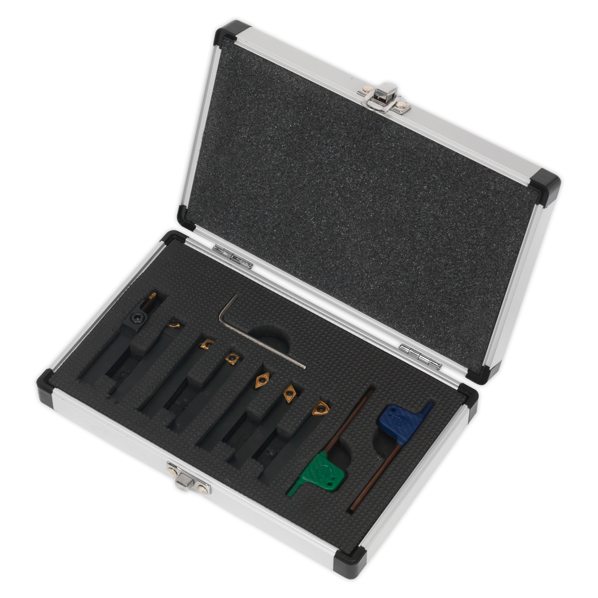 Sealey SM3025CS6 Indexable 10mm Lathe Turning Tool Set 7pc