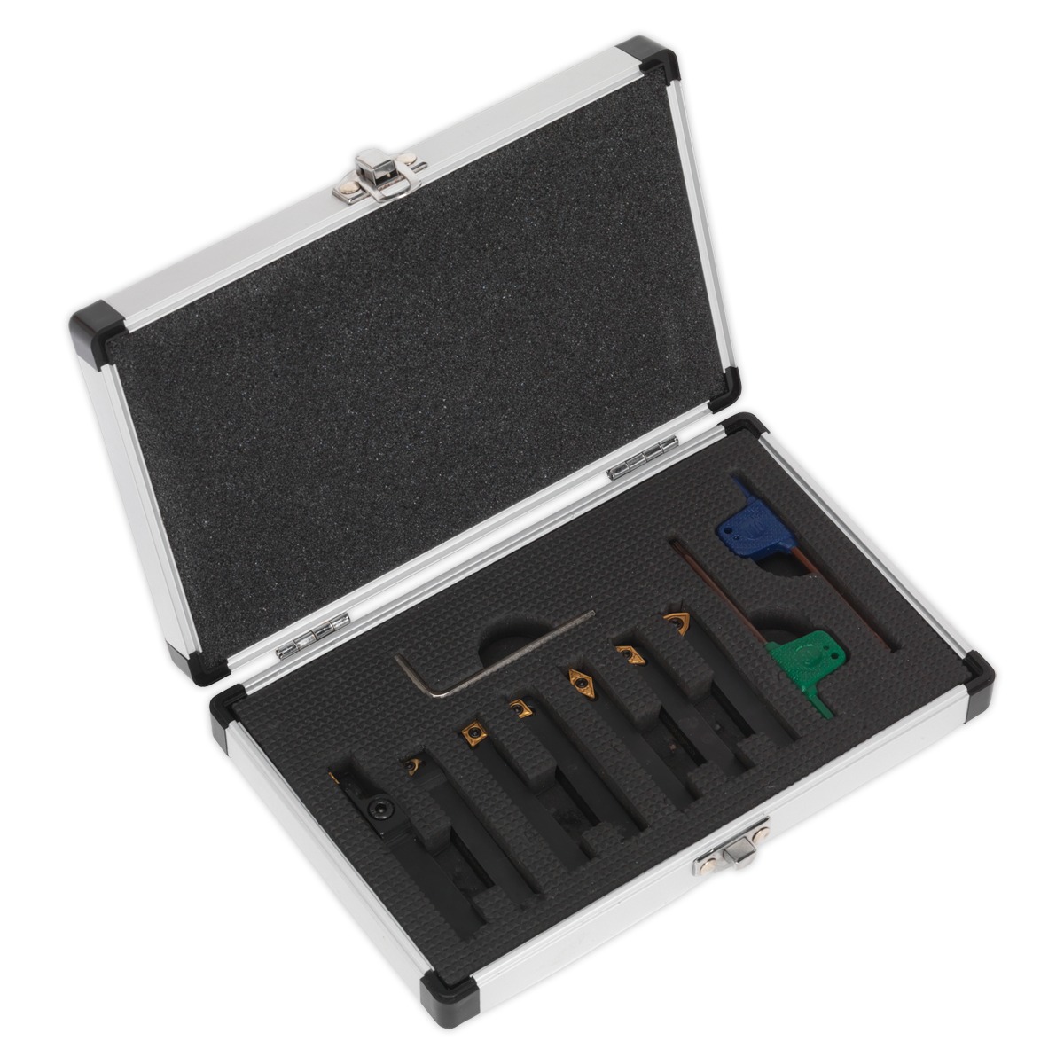 Sealey SM3025CS6 Indexable 10mm Lathe Turning Tool Set 7pc